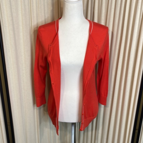 EUC- BANANA REPUBLIC ORANGE REDISH SOFT CARDIGAN SIZE SMALL - Picture 9 of 11